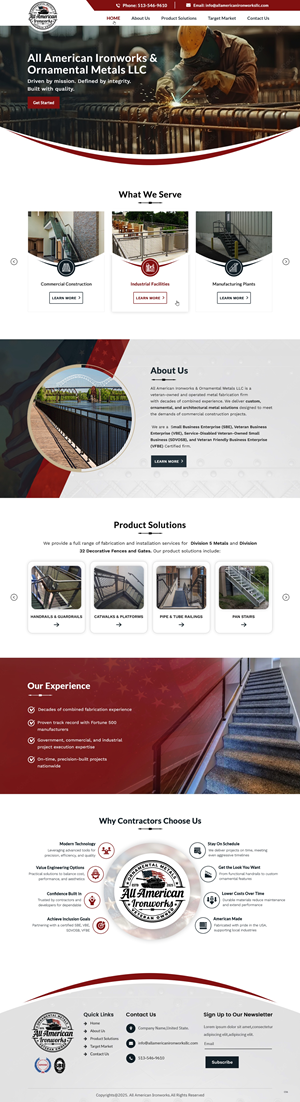 Web Design by pb for All American Ironworks and Ornamental Metals LLC | Design: #36105280