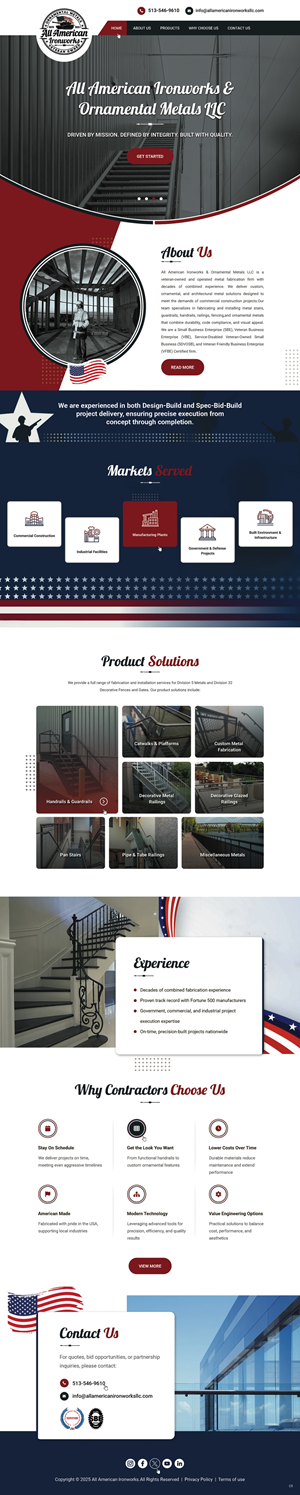 Web Design by pb for All American Ironworks and Ornamental Metals LLC | Design #36105282