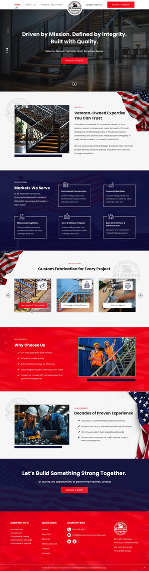Web Design by pb for All American Ironworks and Ornamental Metals LLC | Design: #36112817
