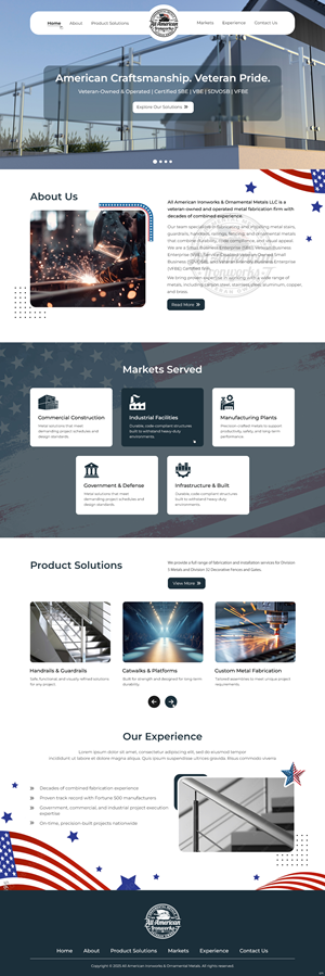 Web Design by pb for All American Ironworks and Ornamental Metals LLC | Design: #36112818