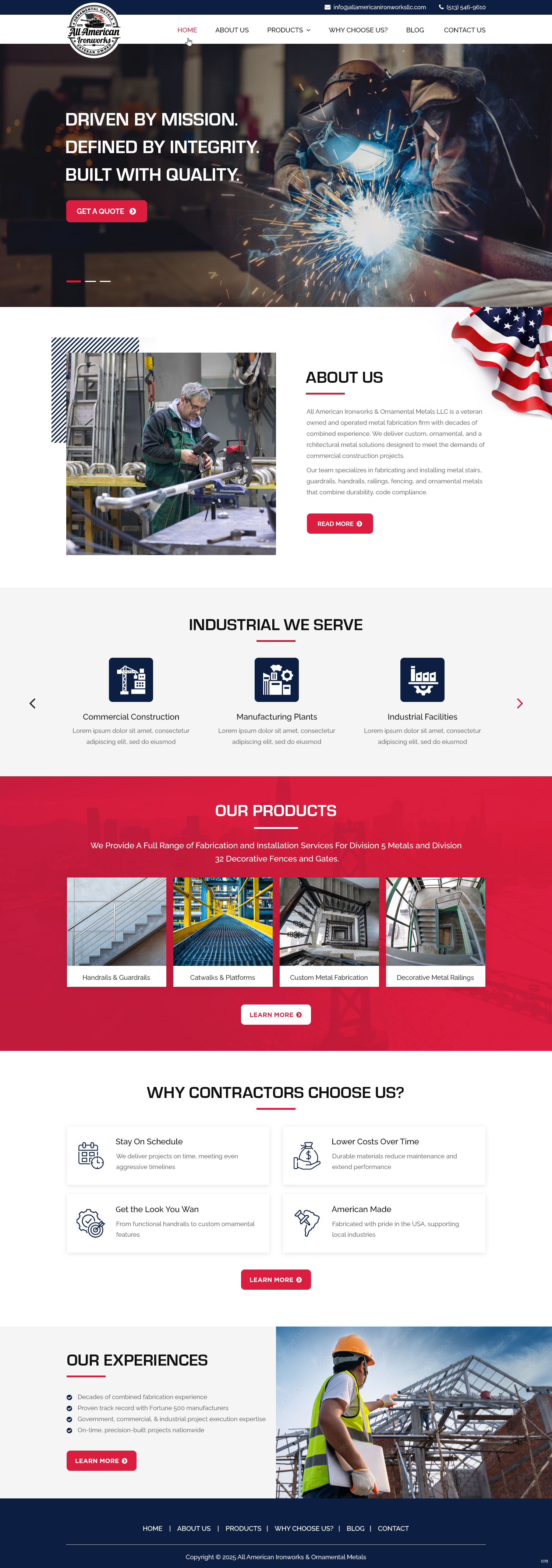 Web Design by pb for All American Ironworks and Ornamental Metals LLC | Design #36112819