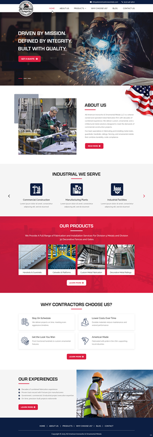 Web Design by pb for All American Ironworks and Ornamental Metals LLC | Design: #36112819