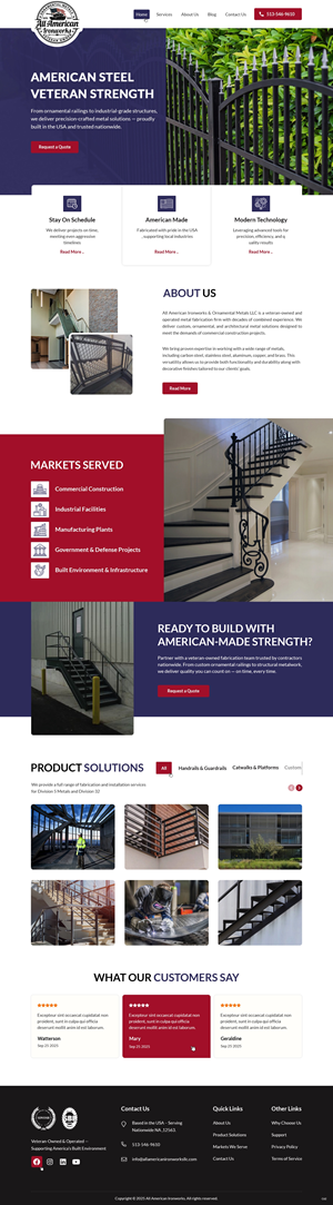 Web Design by pb for All American Ironworks and Ornamental Metals LLC | Design: #36112820