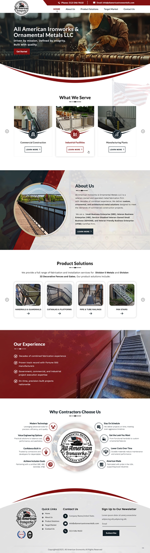 Web Design by pb for All American Ironworks and Ornamental Metals LLC | Design: #36112822