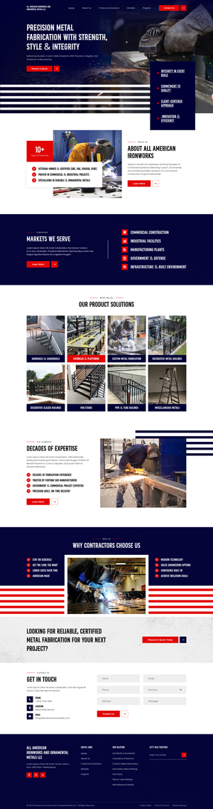 Web Design by victipedia for All American Ironworks and Ornamental Metals LLC | Design: #36098920