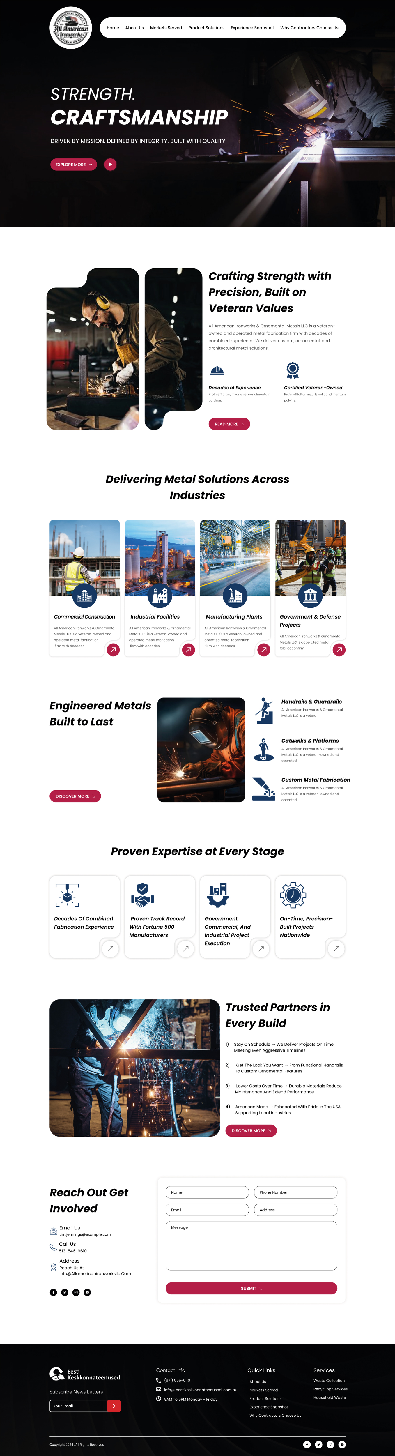 Web Design by victipedia for All American Ironworks and Ornamental Metals LLC | Design #36107767