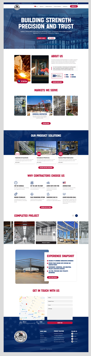 Web Design by victipedia for All American Ironworks and Ornamental Metals LLC | Design: #36113299