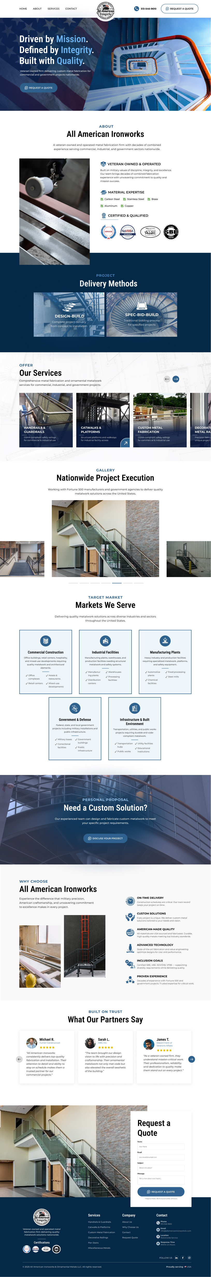 Web Design par *mary pour All American Ironworks and Ornamental Metals LLC | Design #36099044