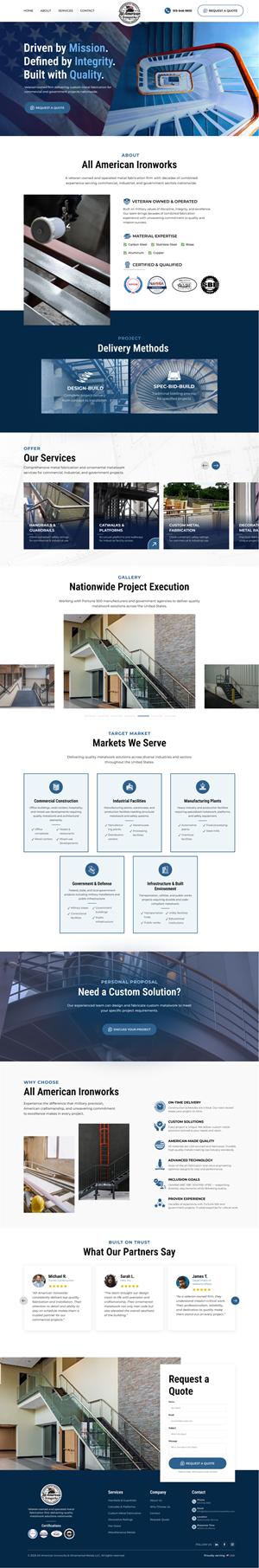 Web Design by *mary for All American Ironworks and Ornamental Metals LLC | Design: #36099044