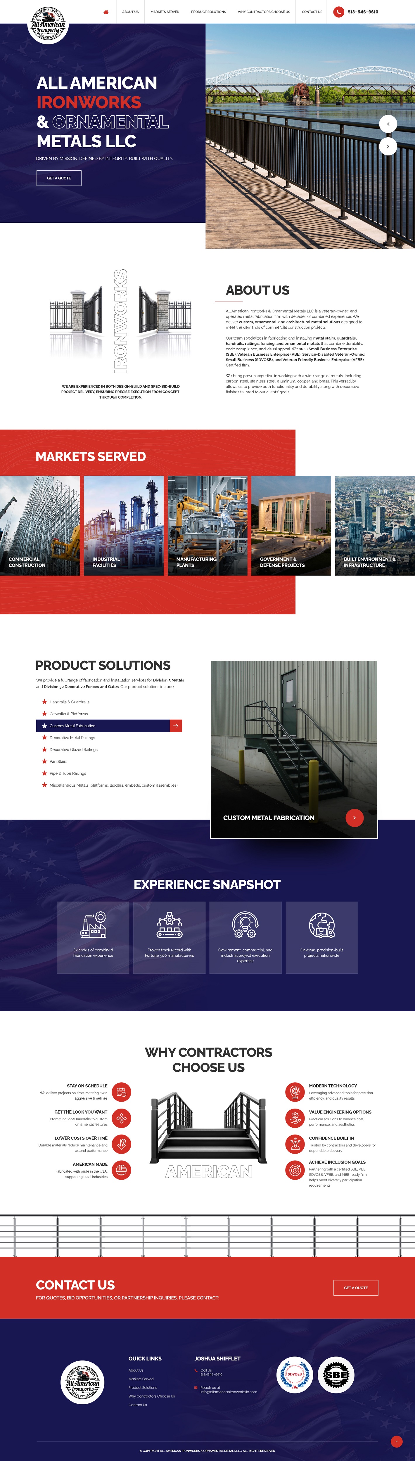 Web Design by nzdesigners for All American Ironworks and Ornamental Metals LLC | Design #36098468