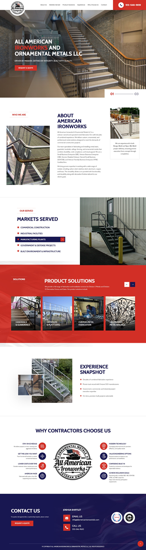Web Design by nzdesigners for All American Ironworks and Ornamental Metals LLC | Design: #36104244