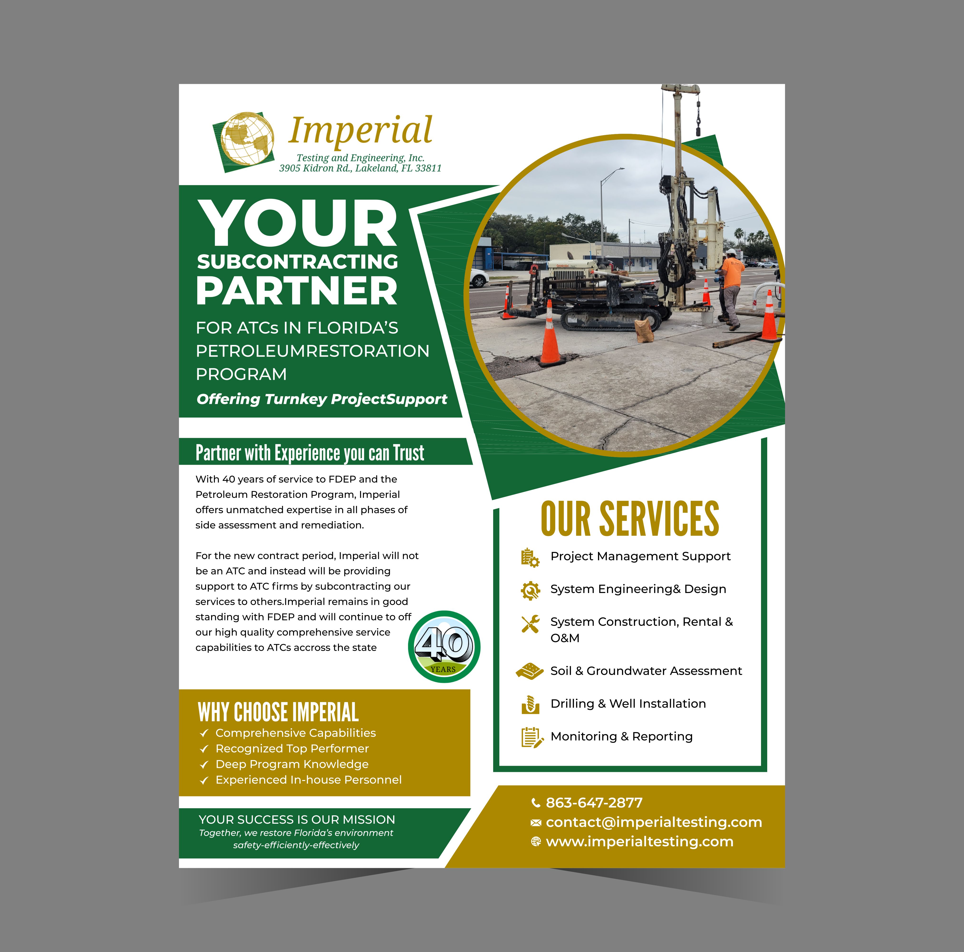 Brochure Design by Thati Designs for Imperial Testing & Engineering | Design #36104650