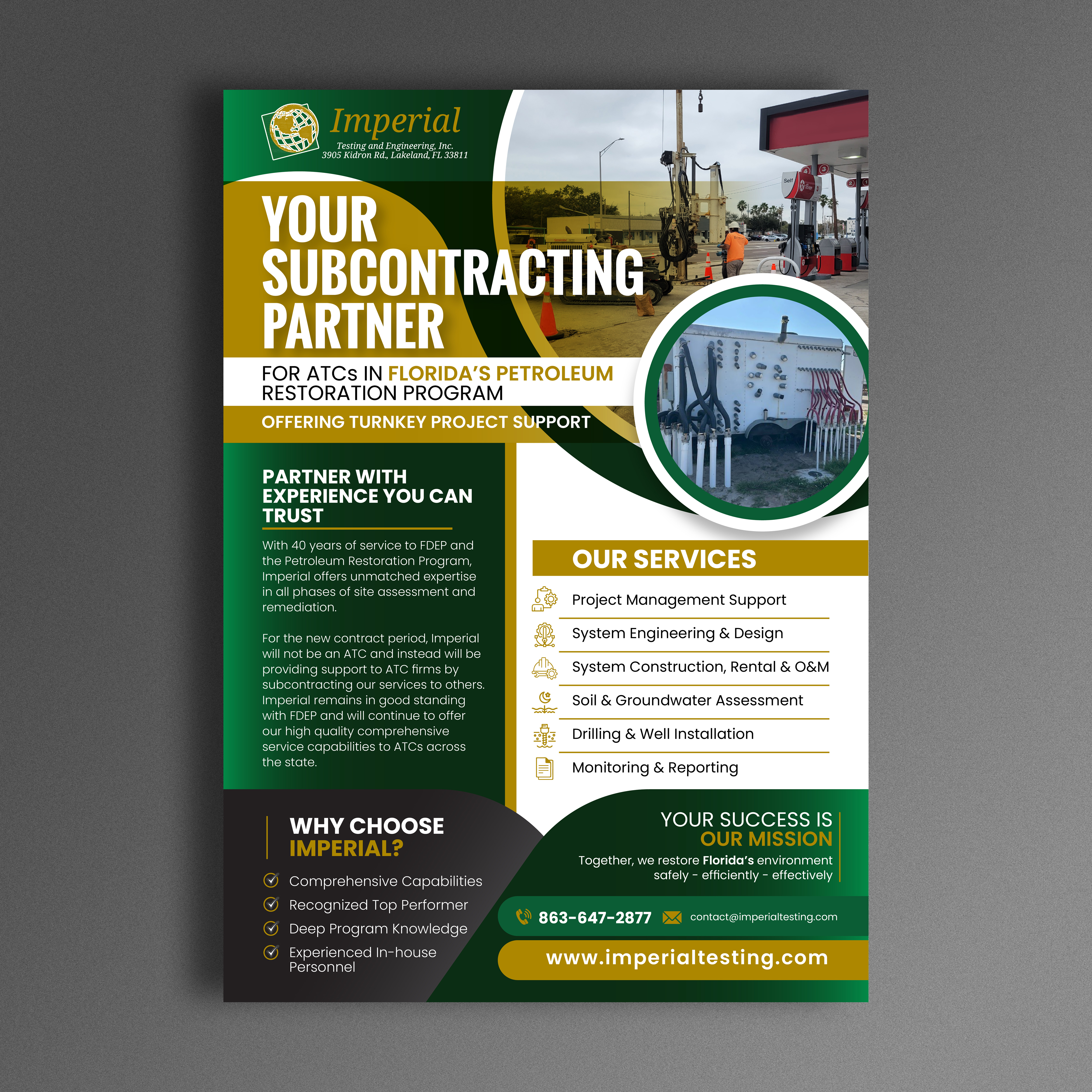 Diseño de Brochure por Impressive Designs para Imperial Testing & Engineering | Diseño #36121905