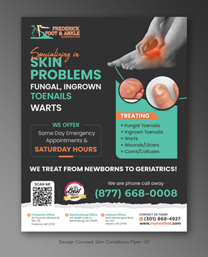 Flyer Design by D Creative for Frederick Foot & Ankle | Design: #36104382