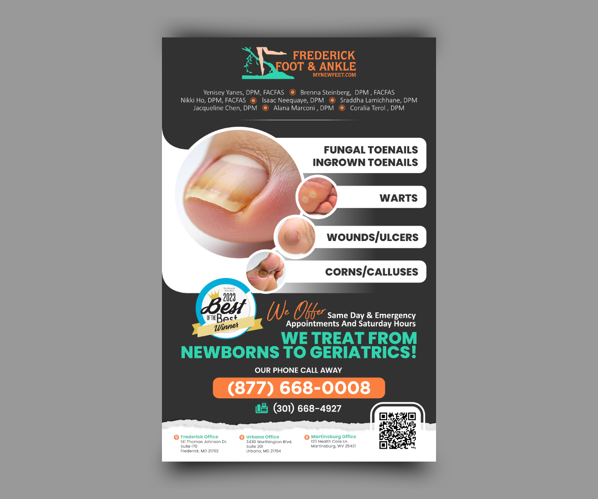 Diseño de Flyer por taufik_alrahman para Frederick Foot & Ankle | Diseño #36102080