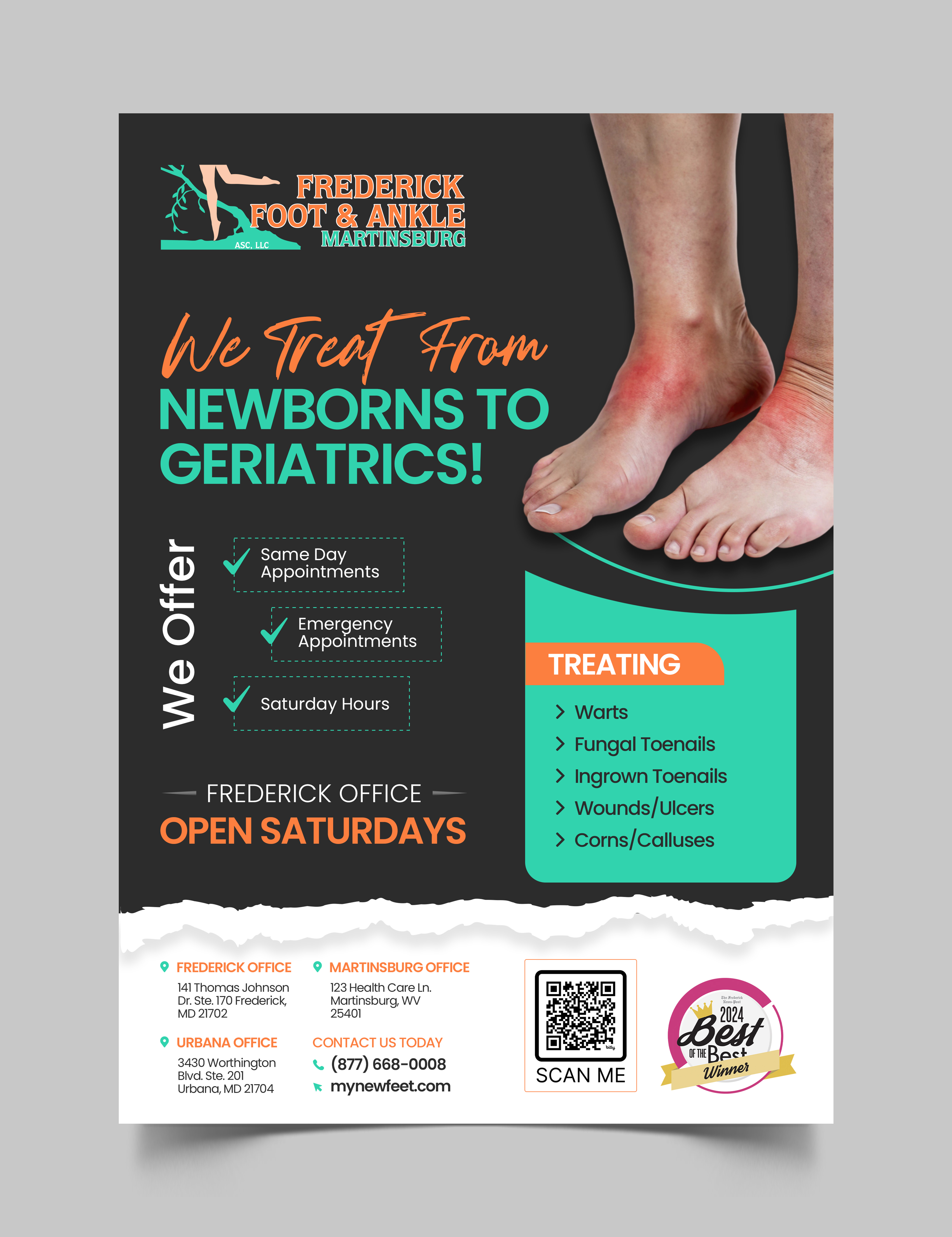 Flyer Design by Graphic Guy for Frederick Foot & Ankle | Design #36104347