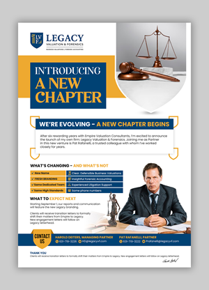Flyer Design by debdesign for Legacy Valuation & Forensics | Design: #36110624