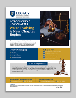 Flyer Design by debdesign for Legacy Valuation & Forensics | Design: #36110748