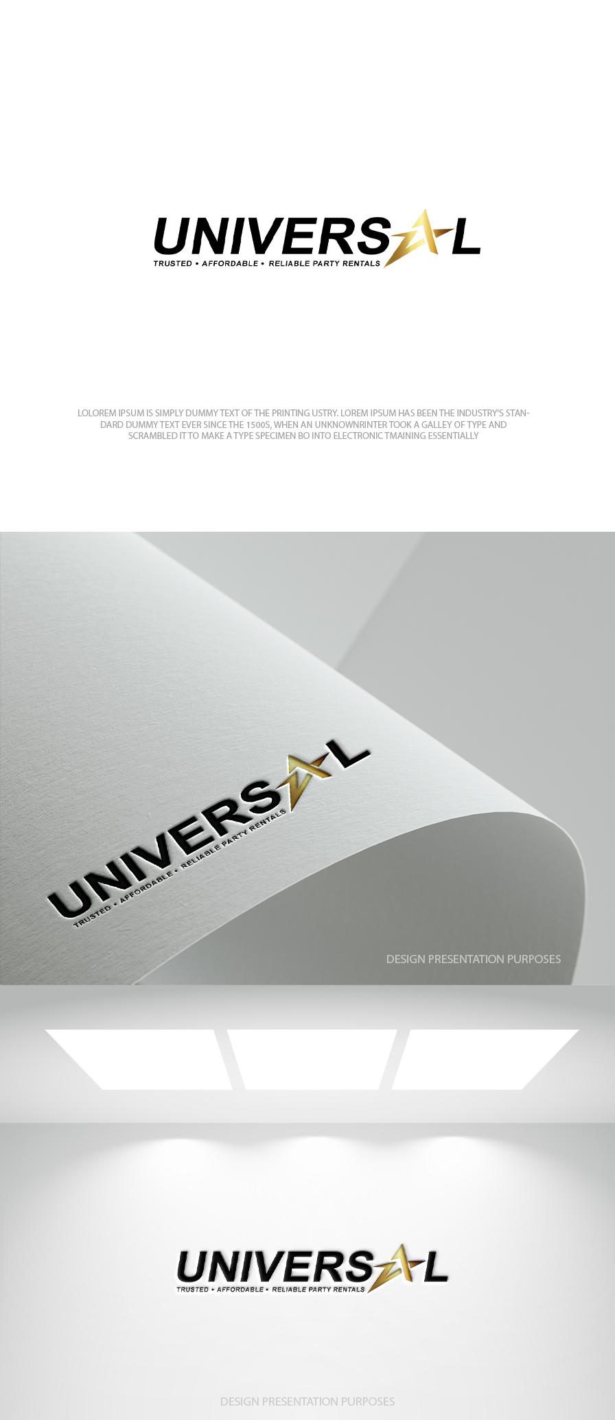 Logo-Design von zebronicgraphic für Universal Party Rentals | Design #36103610