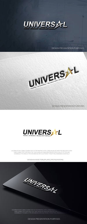Diseño de Logo por zebronicgraphic para Universal Party Rentals | Diseño: #36103612