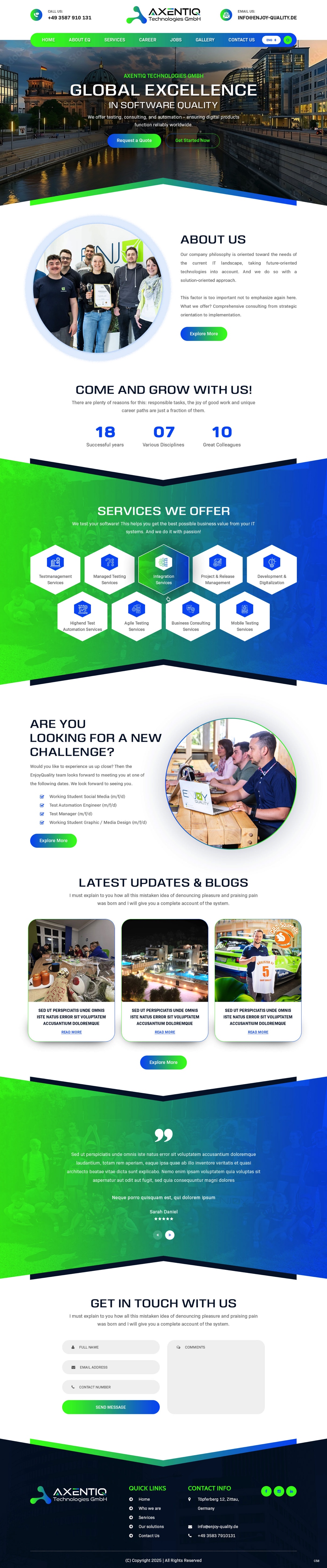 Web Design by pb for EnjoyQuality GmbH | Design #36124560