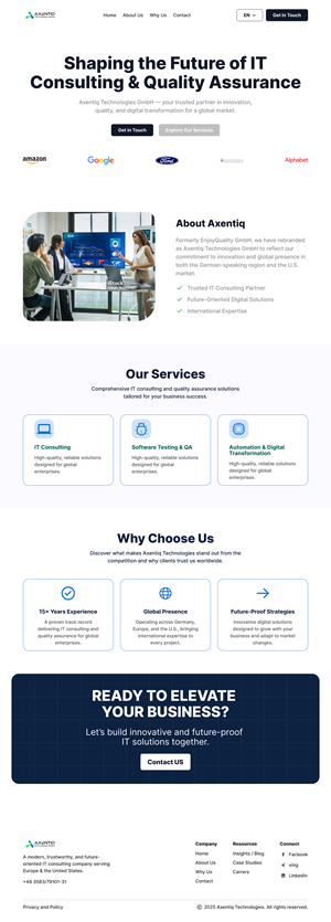Web Design by Taufik H for EnjoyQuality GmbH | Design #36137409