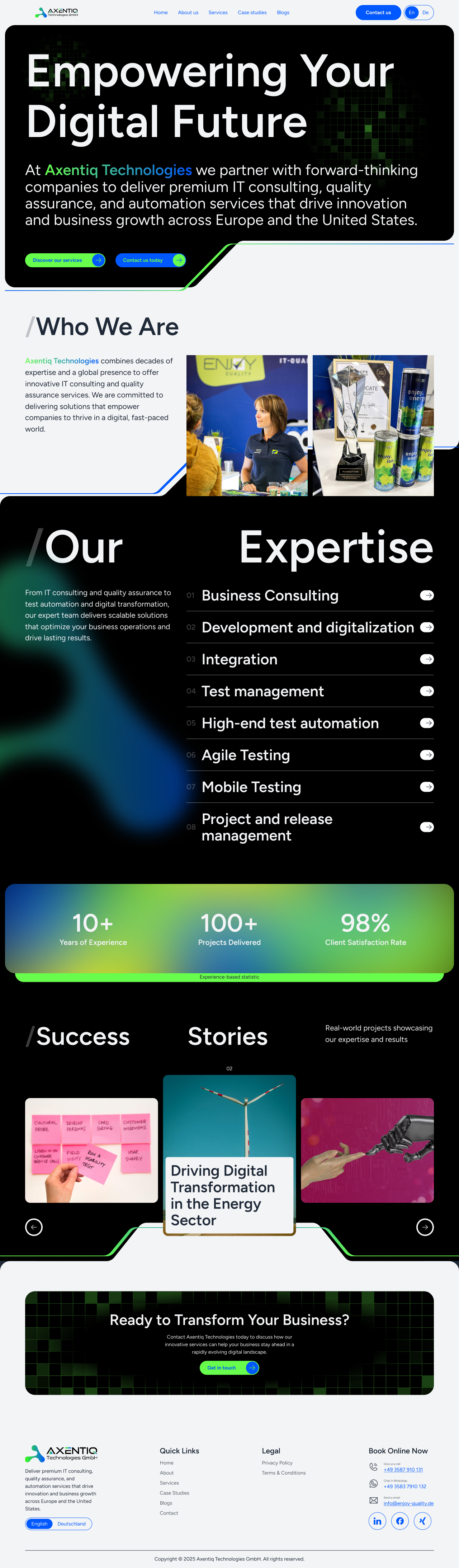 Web Design by Taufik H for EnjoyQuality GmbH | Design #36137465