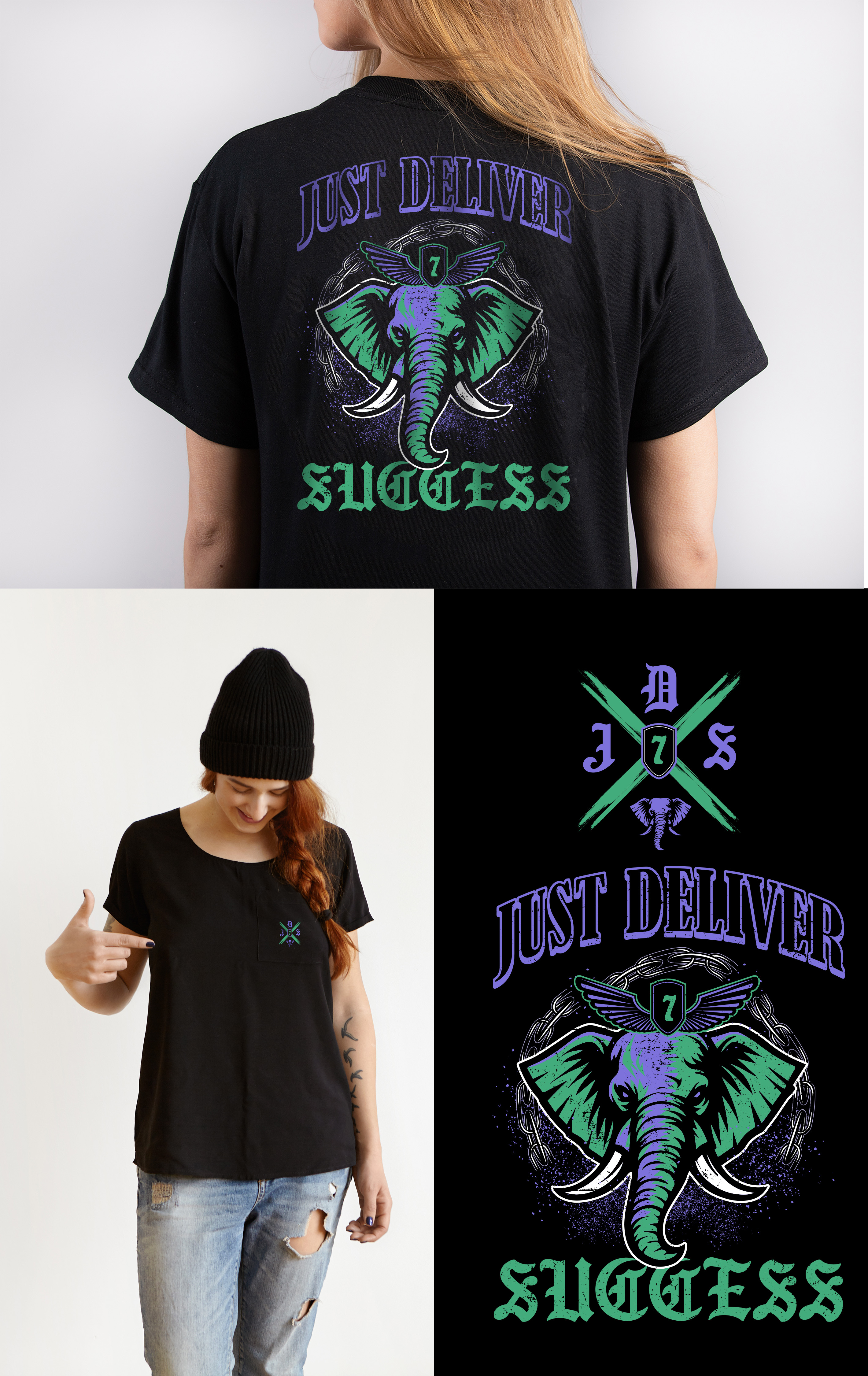 T-shirt Design by KickArt for JDS- just deliver success  | Design #36171558