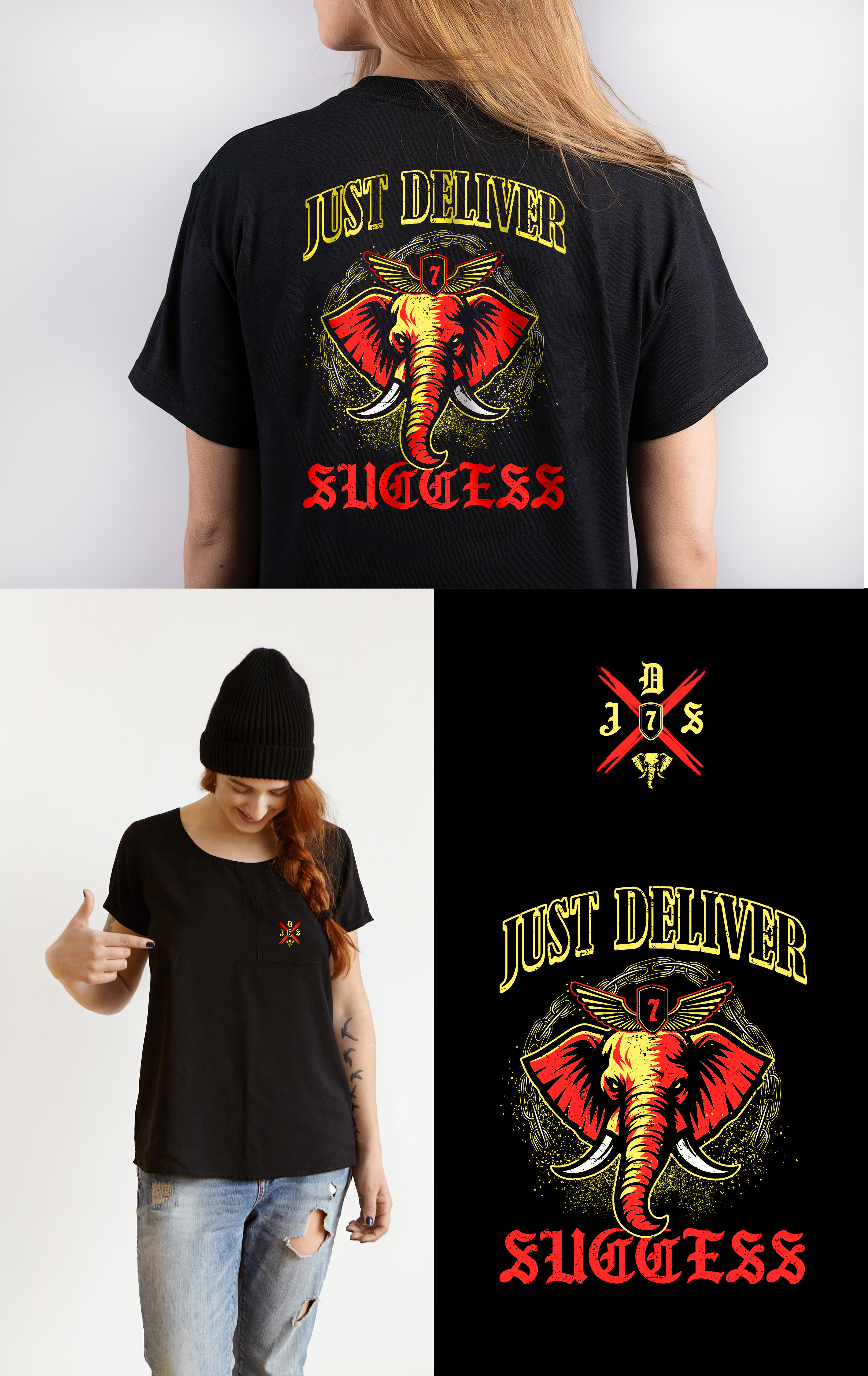T-shirt Design by KickArt for JDS- just deliver success  | Design #36183077