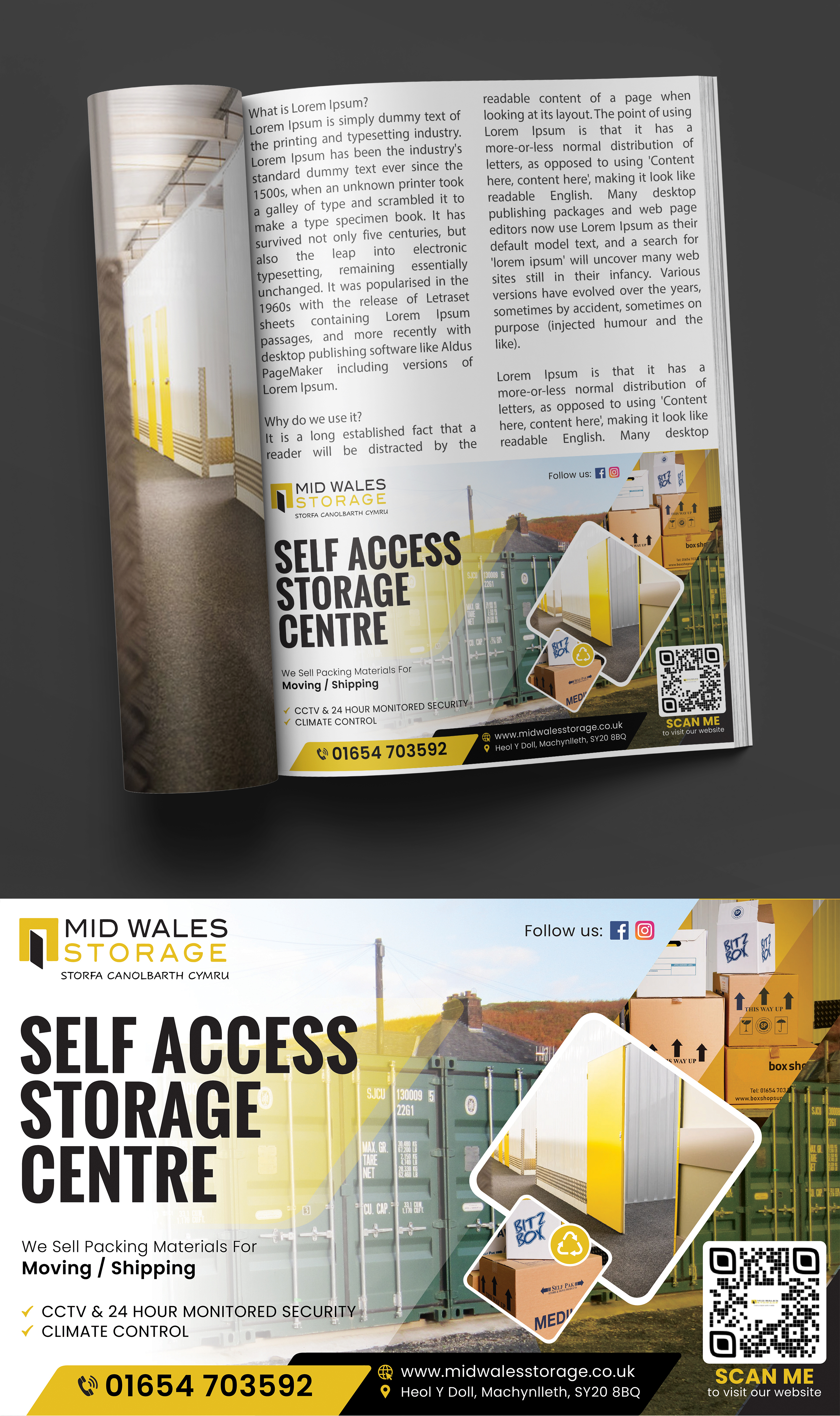 Newspaper Ad Design by Impressive Designs for www.midwalesstorage.co.uk | Design #36151015