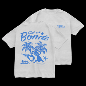 I need t-shirt designs for our new Australian clothing brand located at BONDI BEACH