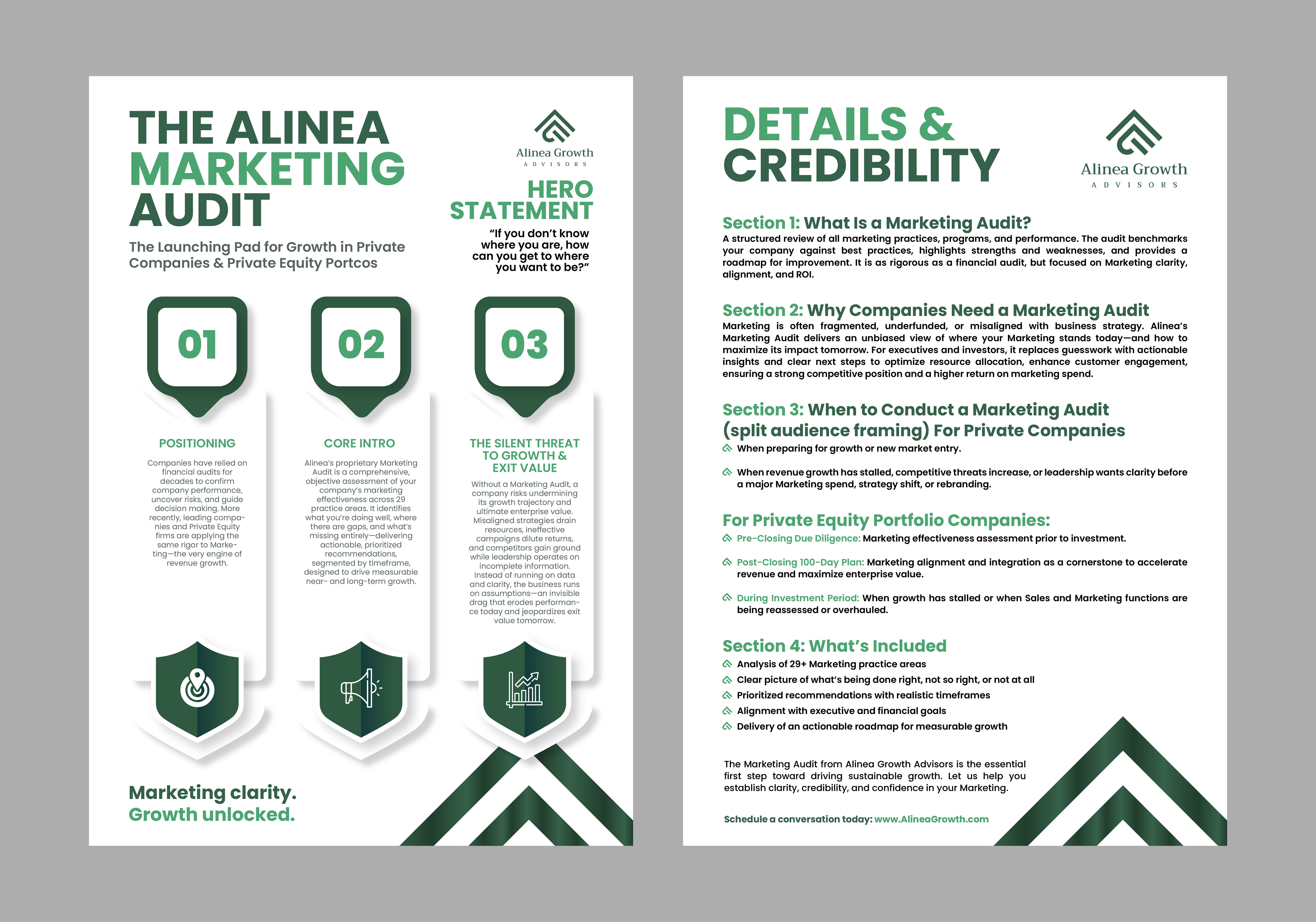 Design de Flyer par 3Guys pour Alinea Growth, LLC | Design #36182603