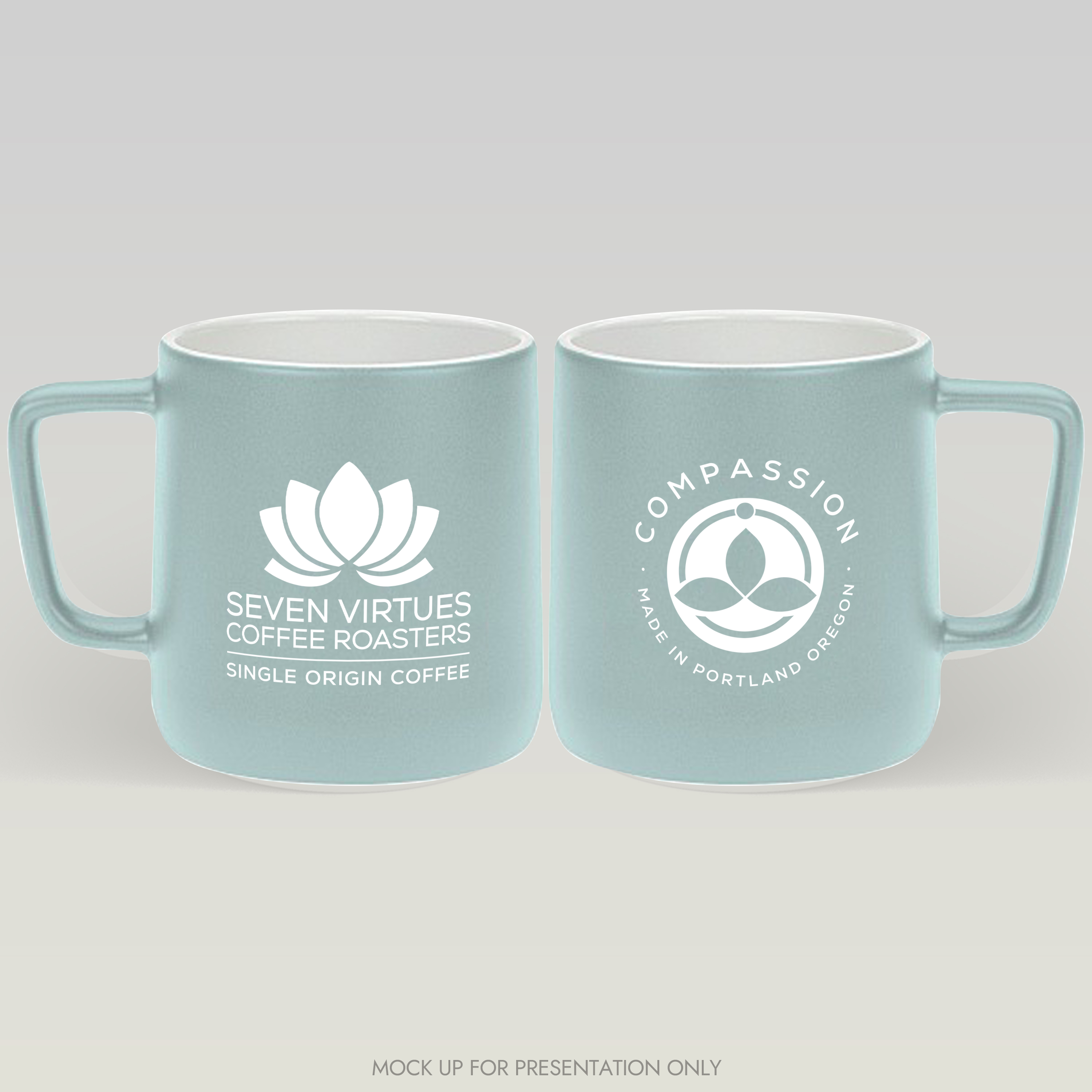 Cup and Mug Design by NancyTan for Seven Virtues Coffee Roasters | Design #36300718