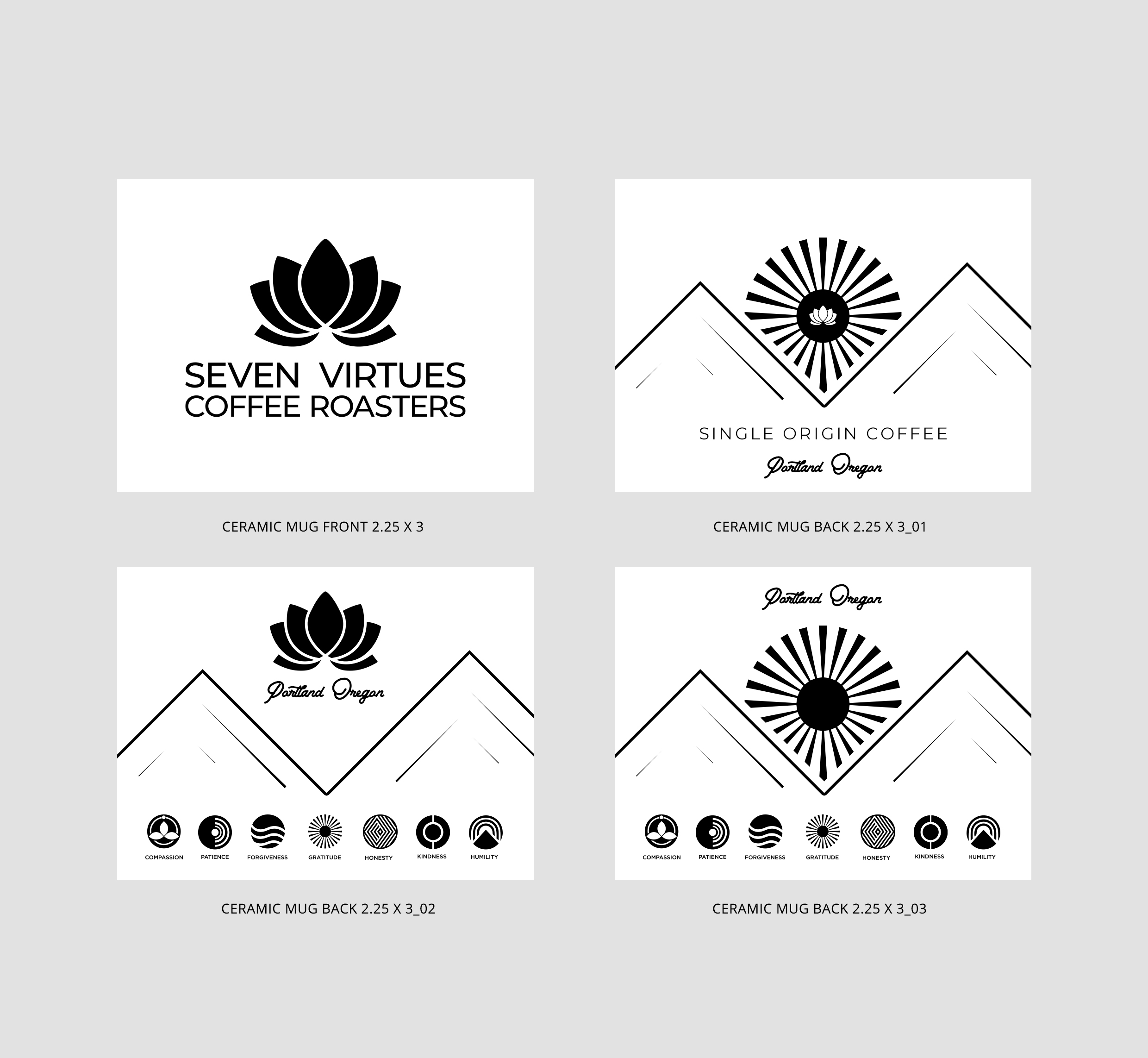 Diseño de Taza por Sun Moon Graphic Designer para Seven Virtues Coffee Roasters | Diseño #36180087