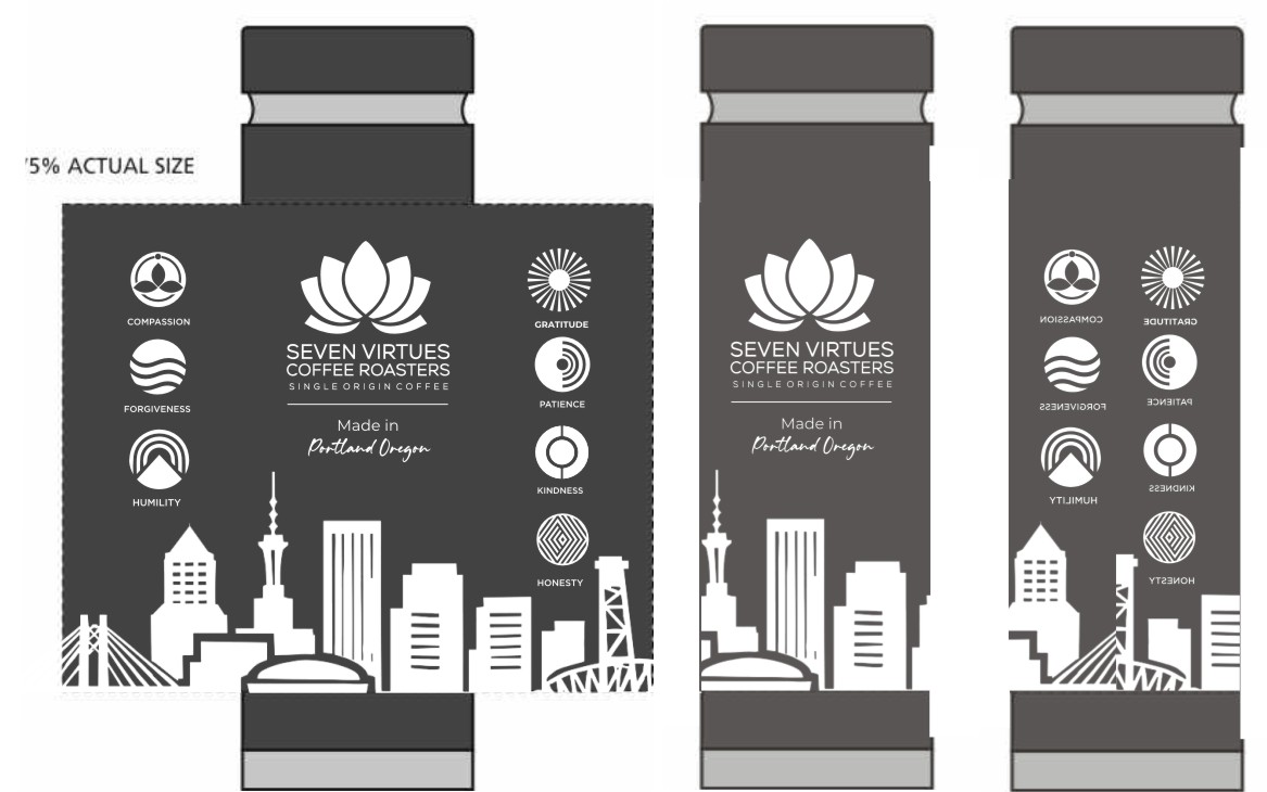 Cup and Mug Design by jancon 2 for Seven Virtues Coffee Roasters | Design #36197847