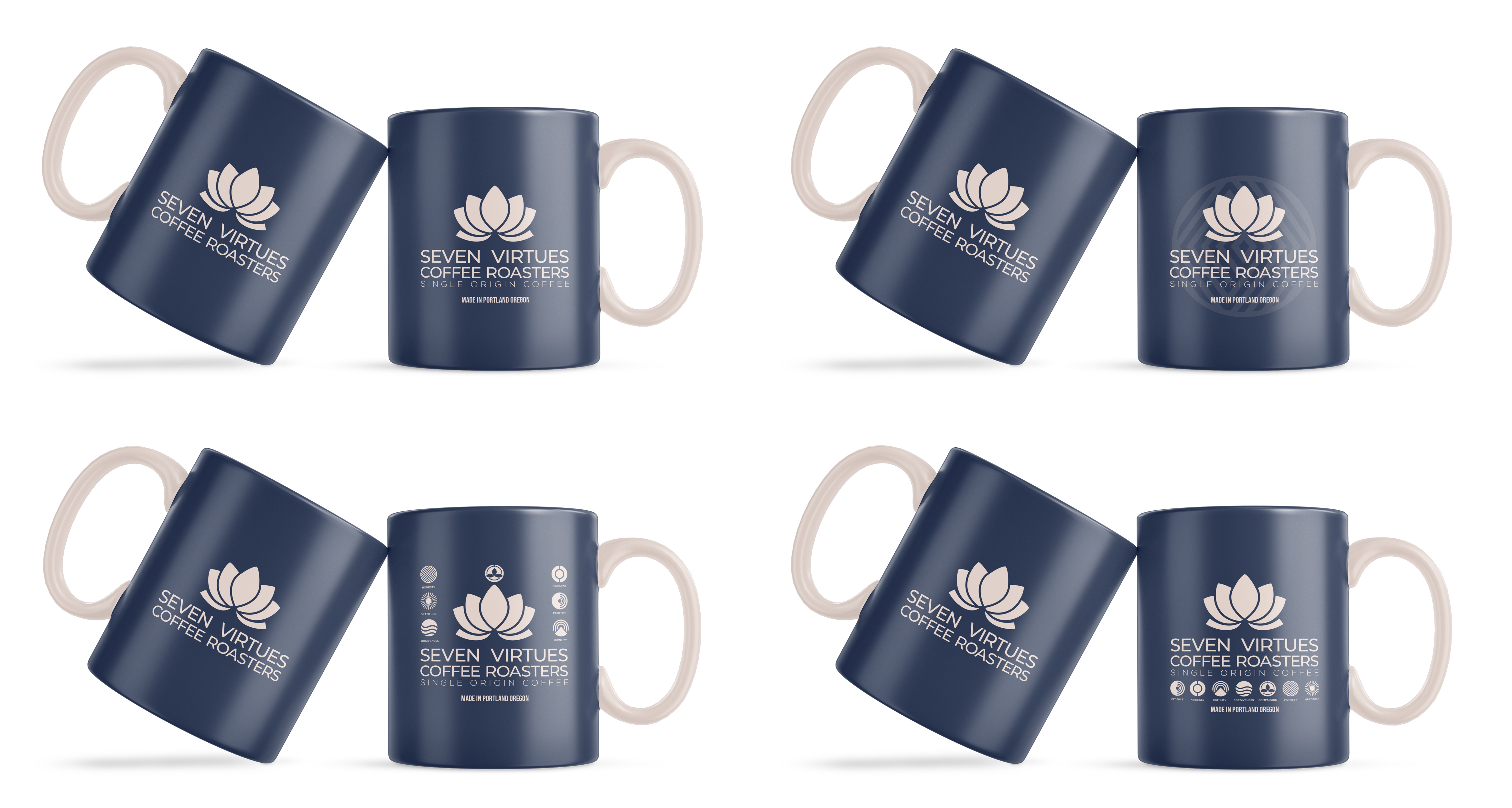 Cup and Mug Design by Rozii for Seven Virtues Coffee Roasters | Design #36181267