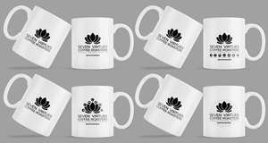 Cup and Mug Design by Rozii for Seven Virtues Coffee Roasters | Design #36186711