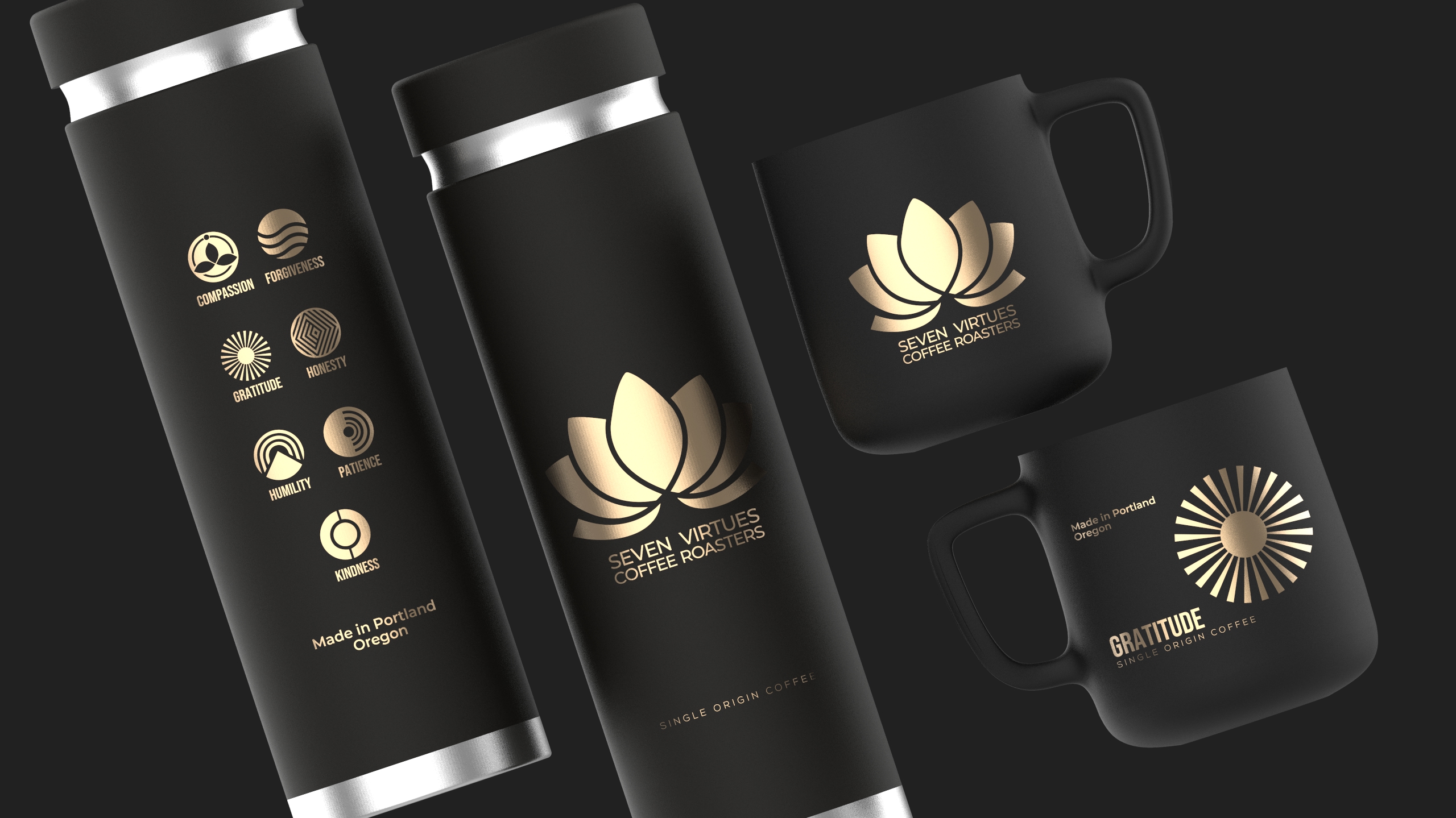 Cup and Mug Design by Bear Studio for Seven Virtues Coffee Roasters | Design #36180939