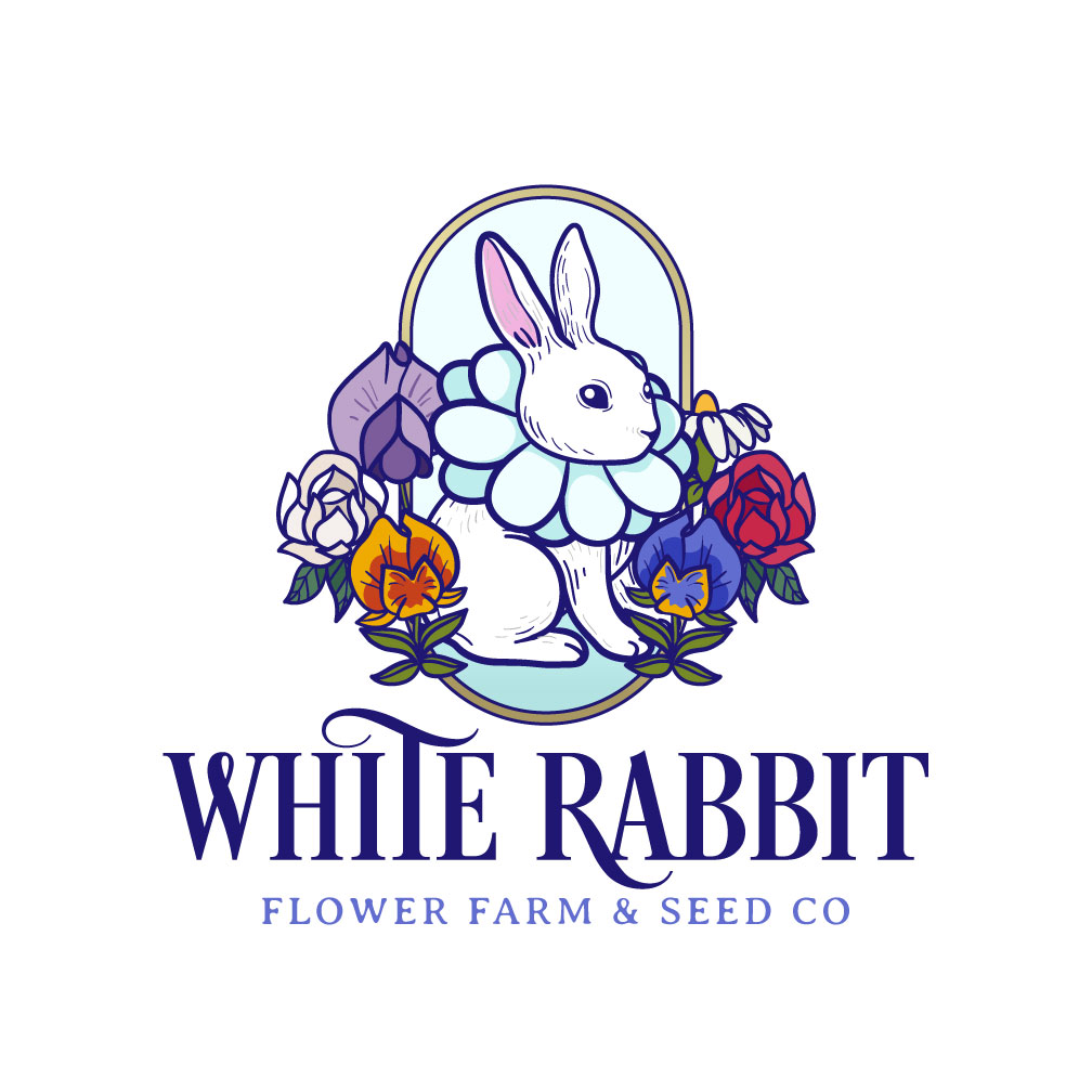 Logo Design by Franabanana for White Rabbit Flower Farm | Design #36185334