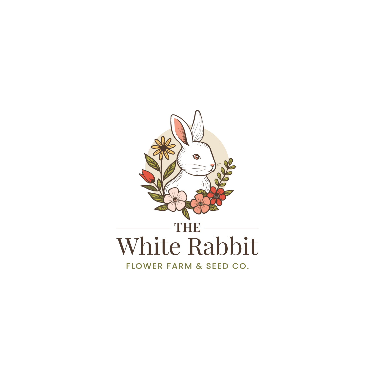 Logo Design by coloratura for White Rabbit Flower Farm | Design: #36188187