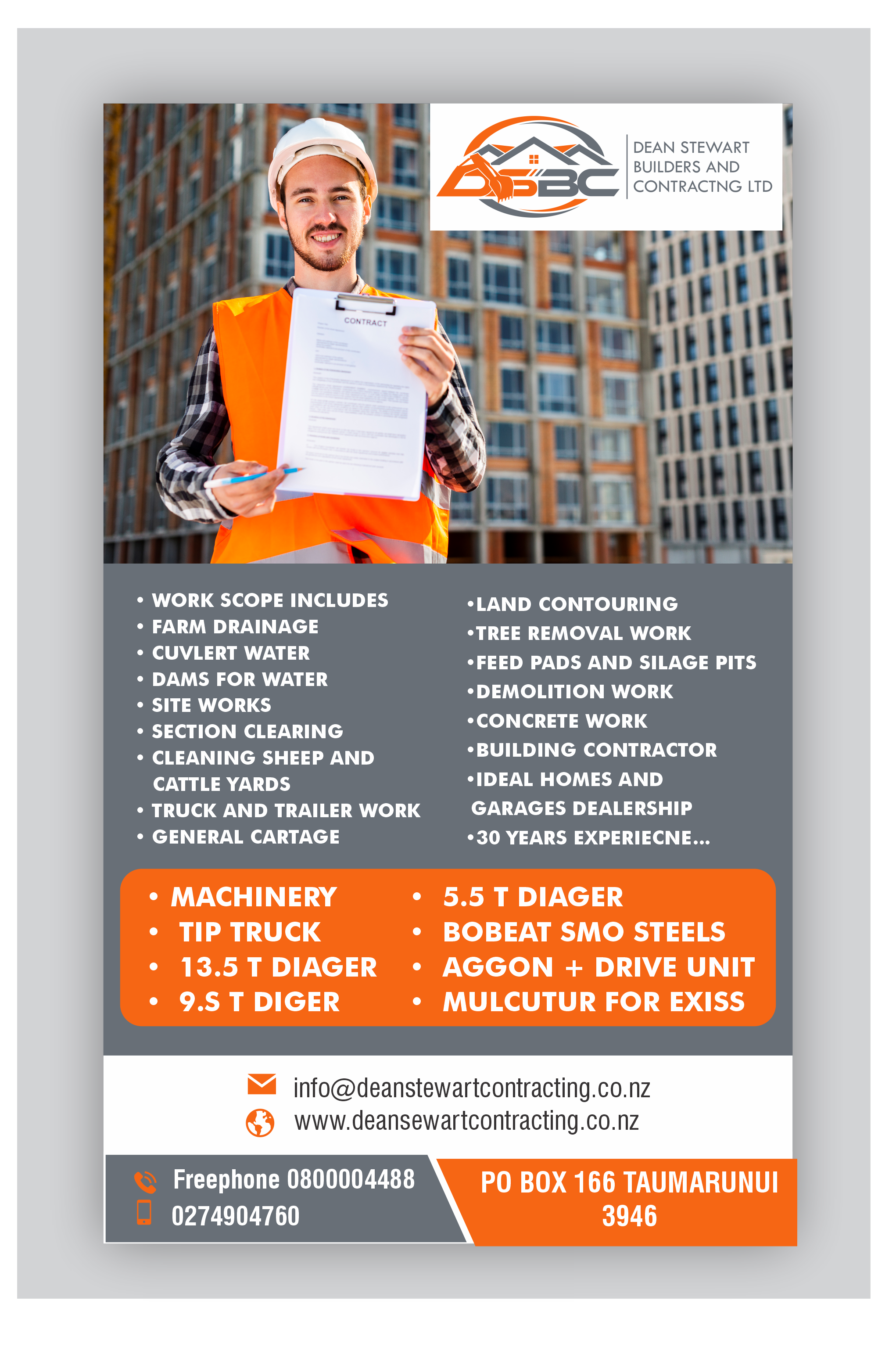 Flyer Design by designer1975 for DEAN STEWART BUILDERS AND CONTRACTING.CO.NZ | Design #36187638