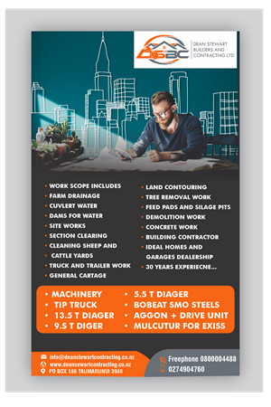 Flyer-Design von designer1975 für DEAN STEWART BUILDERS AND CONTRACTING.CO.NZ | Design: #36187679