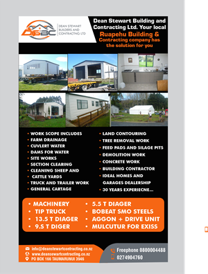 Flyer-Design von designer1975 für DEAN STEWART BUILDERS AND CONTRACTING.CO.NZ | Design: #36187890