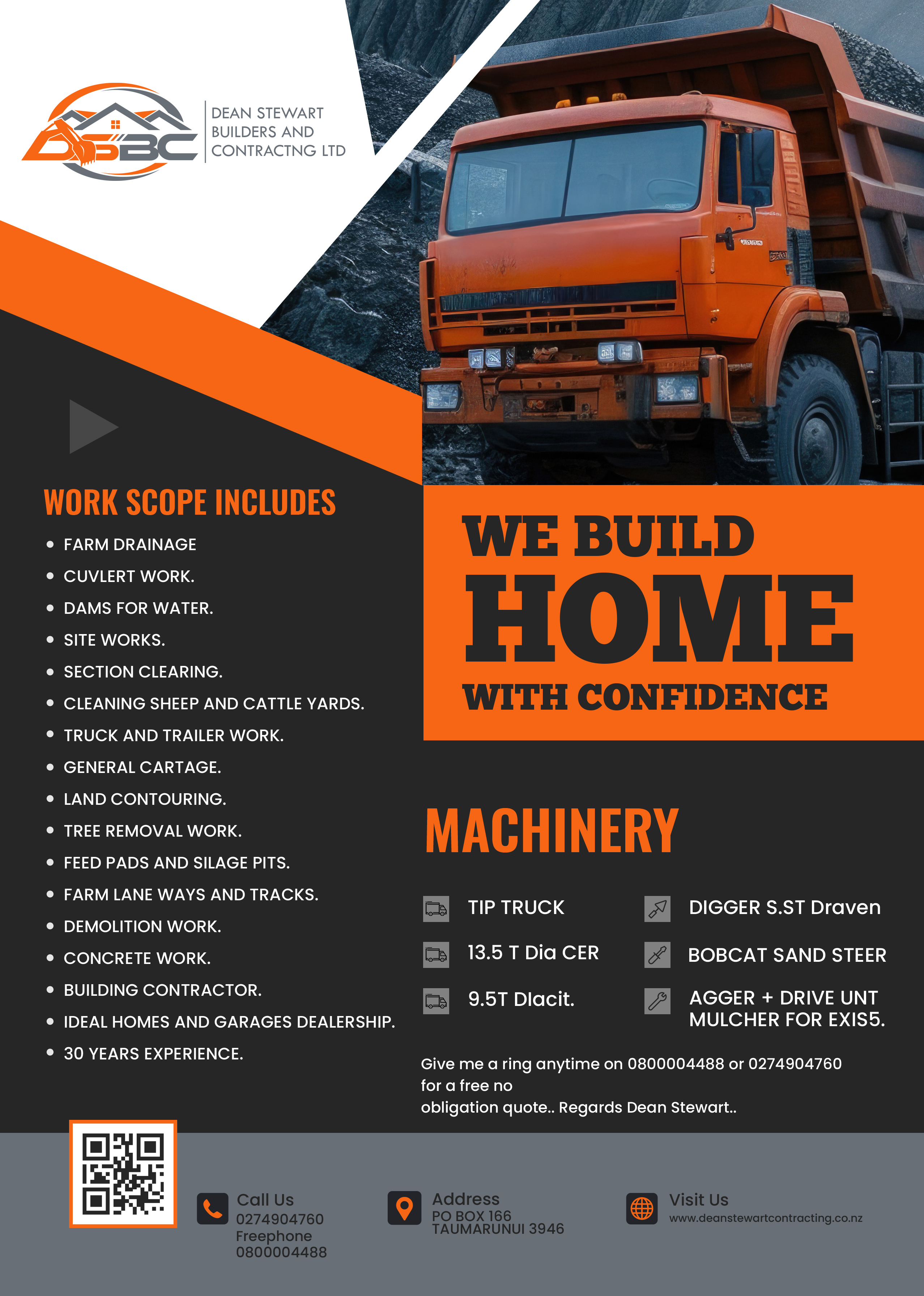 Flyer Design by BWS01 for DEAN STEWART BUILDERS AND CONTRACTING.CO.NZ | Design #36194864