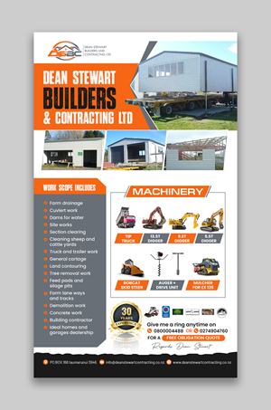 Flyer Design by debdesign for DEAN STEWART BUILDERS AND CONTRACTING.CO.NZ | Design: #36199009