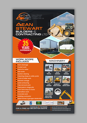 Flyer Design by debdesign for DEAN STEWART BUILDERS AND CONTRACTING.CO.NZ | Design: #36199010