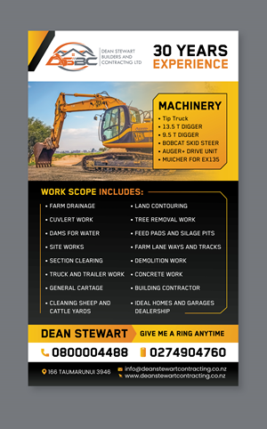 Flyer-Design von saurov für DEAN STEWART BUILDERS AND CONTRACTING.CO.NZ | Design: #36197672