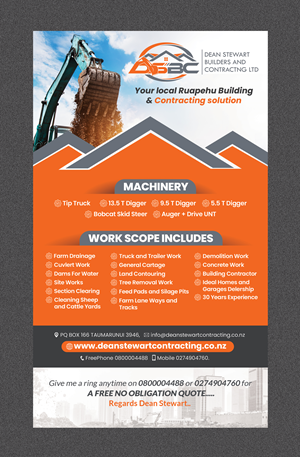 Flyer Design by Stan$oul for DEAN STEWART BUILDERS AND CONTRACTING.CO.NZ | Design: #36191663