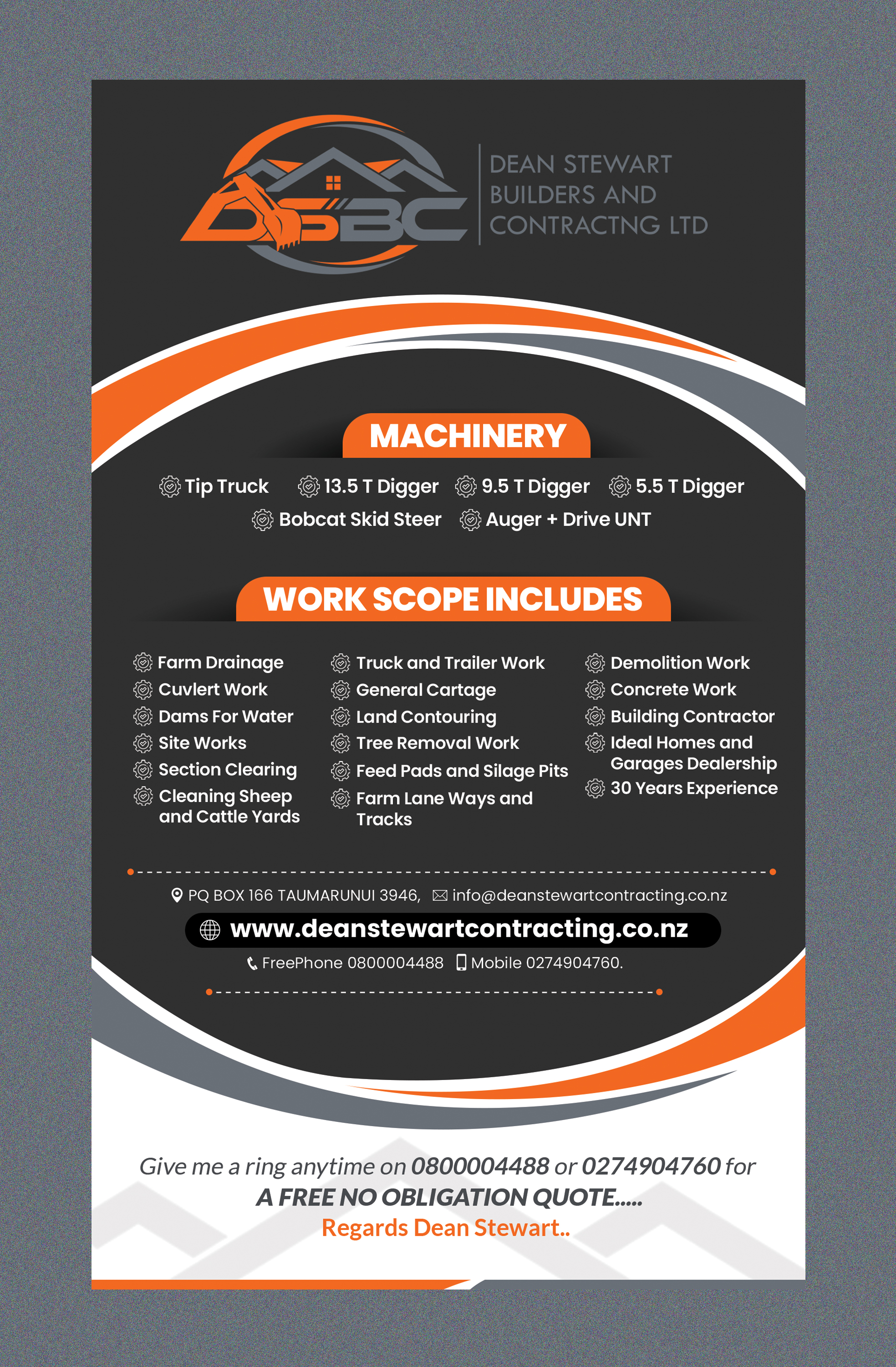 Flyer-Design von Stan$oul für DEAN STEWART BUILDERS AND CONTRACTING.CO.NZ | Design #36219697