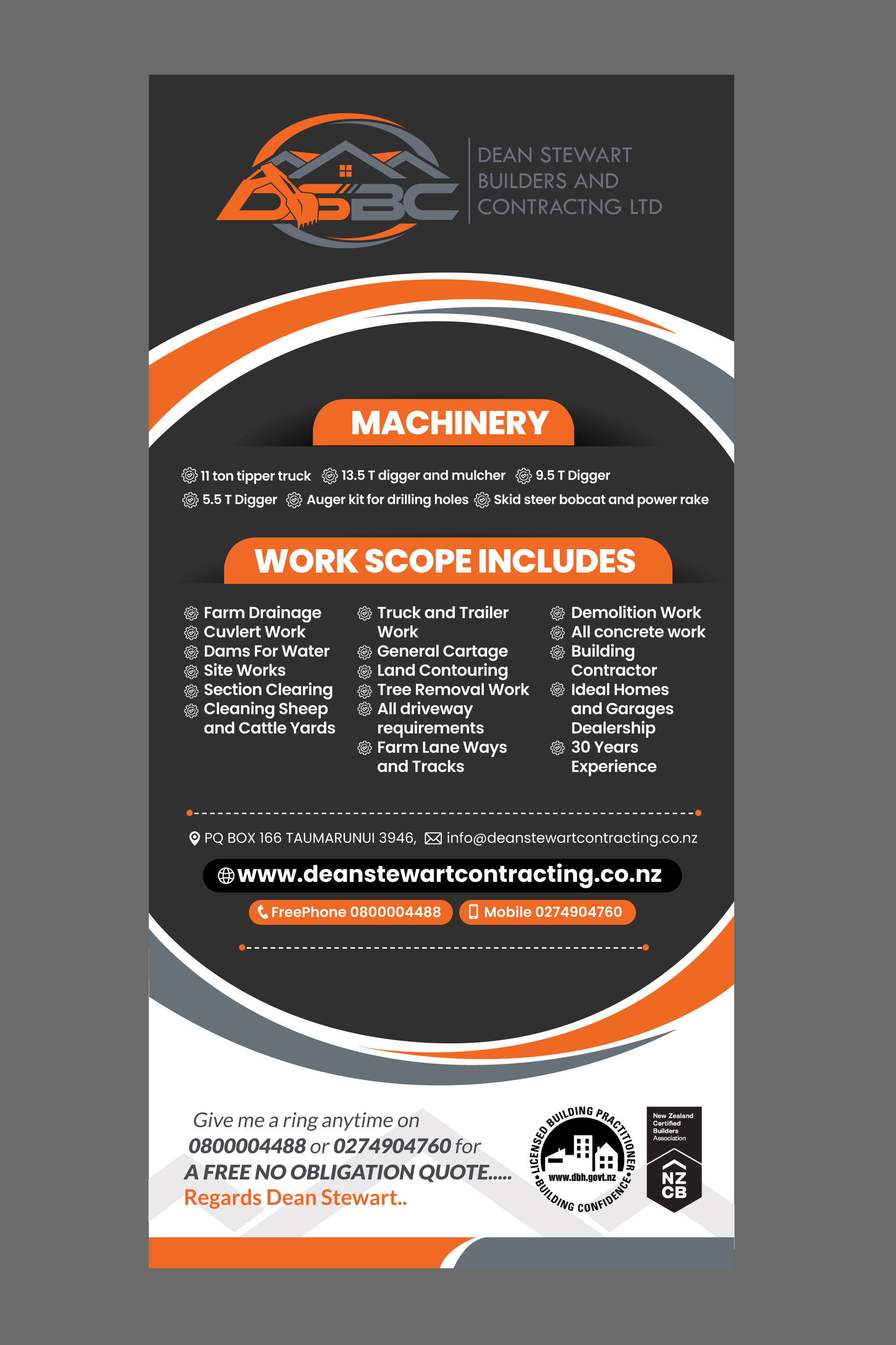 Flyer Design by Stan$oul for DEAN STEWART BUILDERS AND CONTRACTING.CO.NZ | Design #36302873